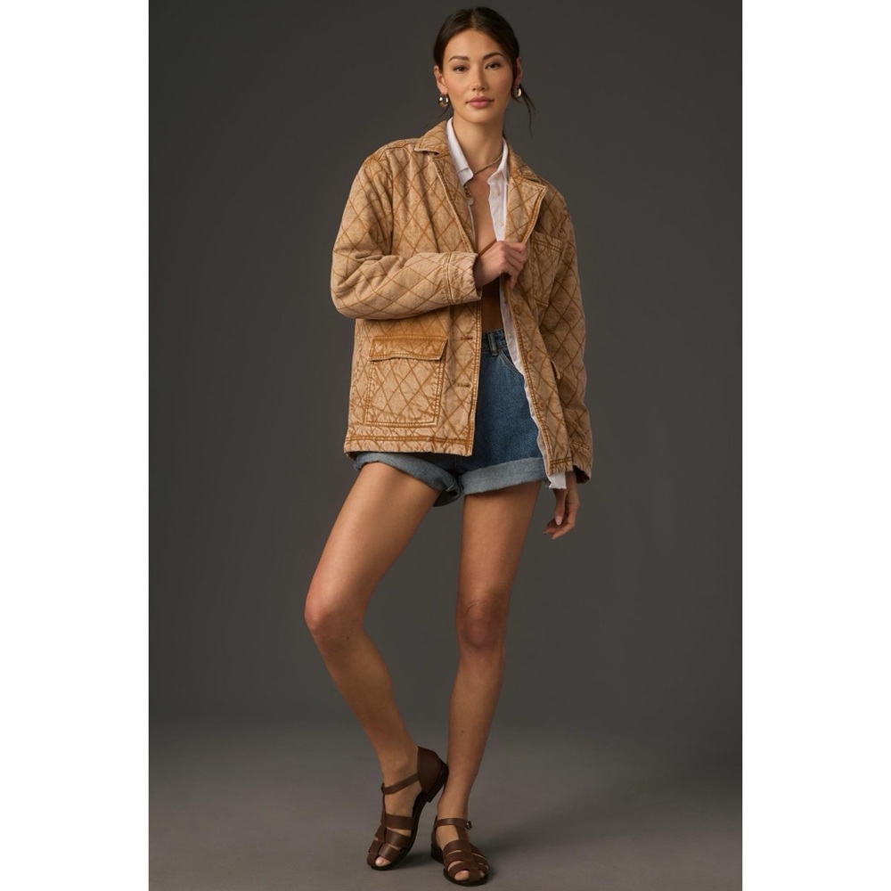 NWT Young Fabulous & Broke Walker Quilted Barn Oversized Shacket Jacket sz XS